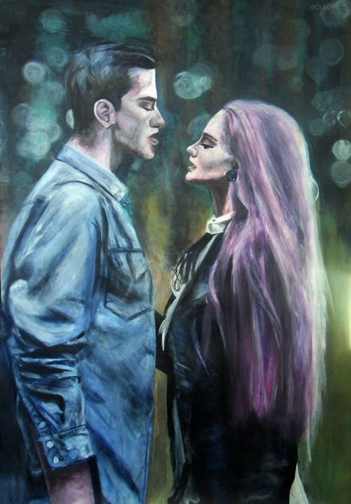 Картина под названием "Before sunrise" - Agnieszka Wołkowicz, Подлинное произведение искусства, Акрил
