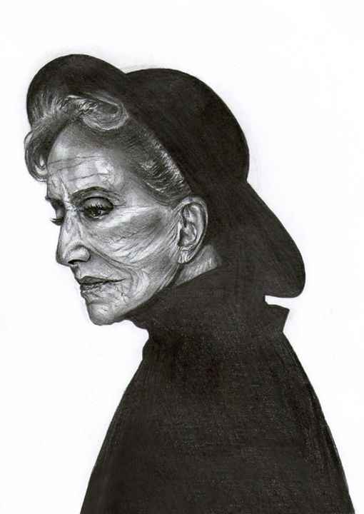 Desenho intitulada "Lady with hat" por Agnes Lumiere, Obras de arte originais, Lápis