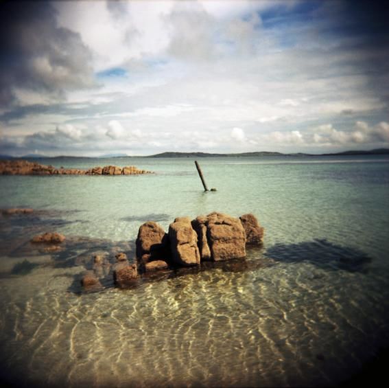 Photographie intitulée "piquet sur la plage" par Agnès M, Œuvre d'art originale