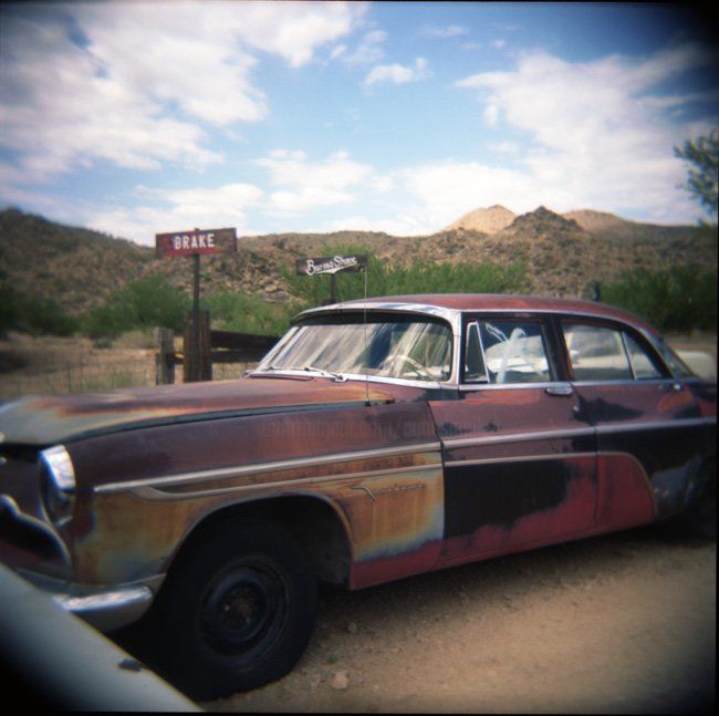 Photography titled "Route 66 - Old Car…" by Agnès M, Original Artwork
