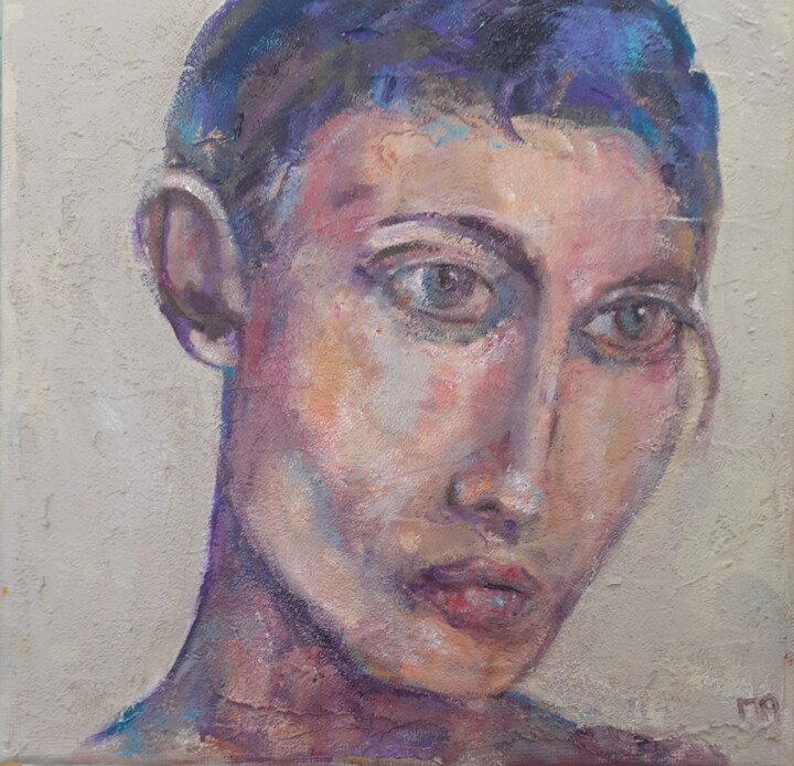 Painting titled "Figure" by Agnès Lucie Martin, Original Artwork, Oil