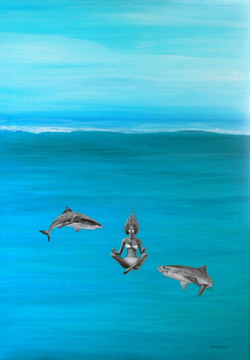 Painting titled "Underwater dream: E…" by Agnieszka Nosek, Original Artwork, Oil