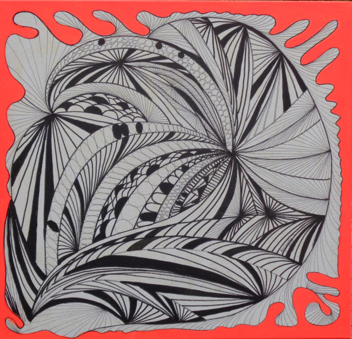 Drawing titled "N-PO1" by Agnieszka Rozek, Original Art, Pigments Mounted on Stretcher frame