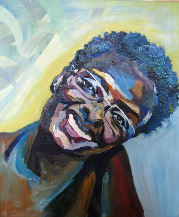 Painting titled "Le sourire" by Agnieszka Rozek, Original Artwork, Oil