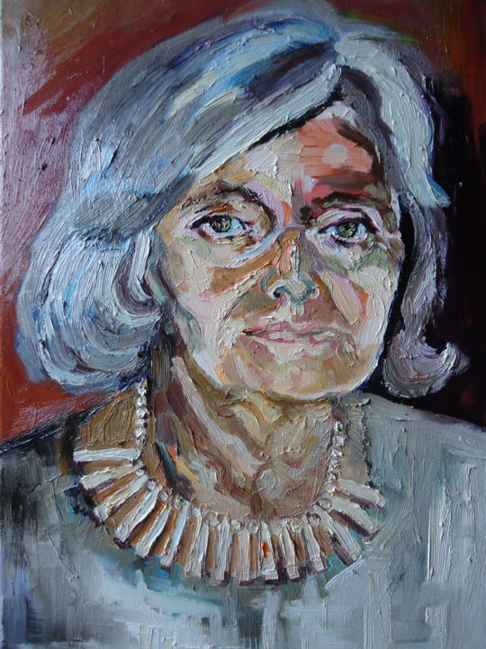 Painting titled "Maman" by Agnieszka Rozek, Original Artwork, Oil