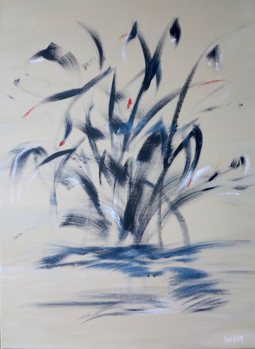 Картина под названием "floraison-japonisan…" - Sophie Agogué, Подлинное произведение искусства, Акрил