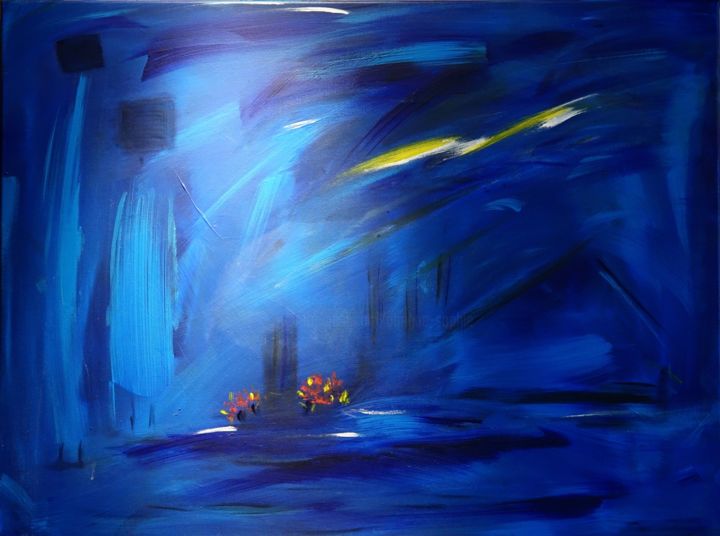 Painting titled "la nuit" by Sophie Agogué, Original Artwork, Acrylic