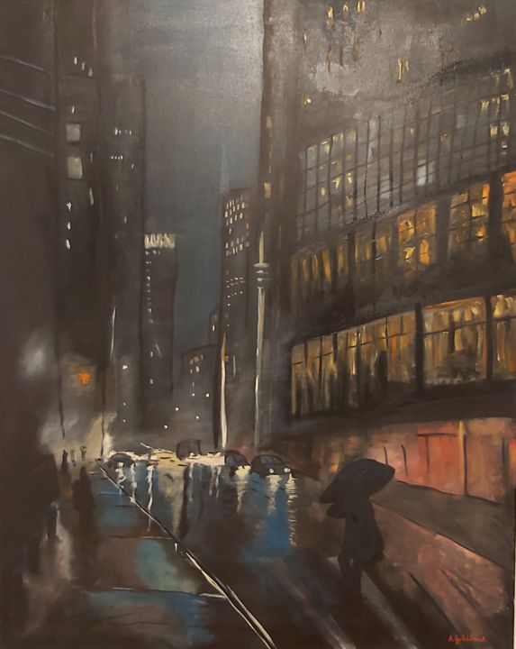 Pittura intitolato "New York" da Aleksandar Goldbeck, Opera d'arte originale, Olio