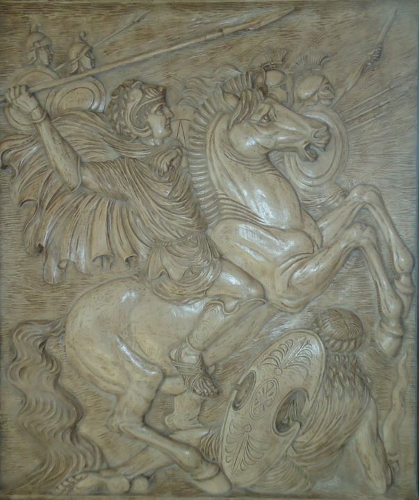 Sculpture titled "Alexander the Great…" by Andrei Gomonov, Original Artwork, Wood