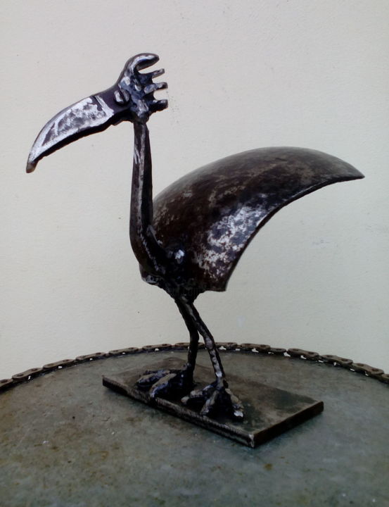 Sculpture titled "Le petit Pan" by Agostinho Dacunha, Original Artwork, Metals