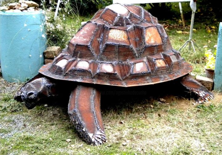 Escultura titulada ".Tortue géante" por Agostinho Dacunha, Obra de arte original, Metales