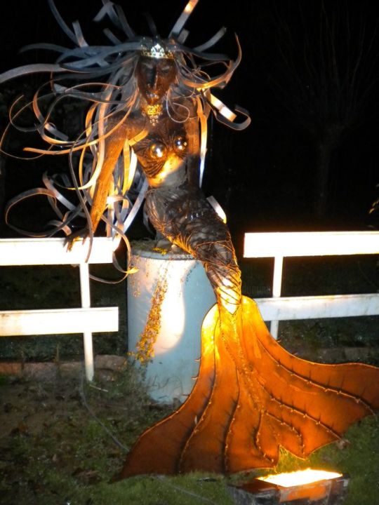 Sculpture intitulée ".Sirène" par Agostinho Dacunha, Œuvre d'art originale, Métaux