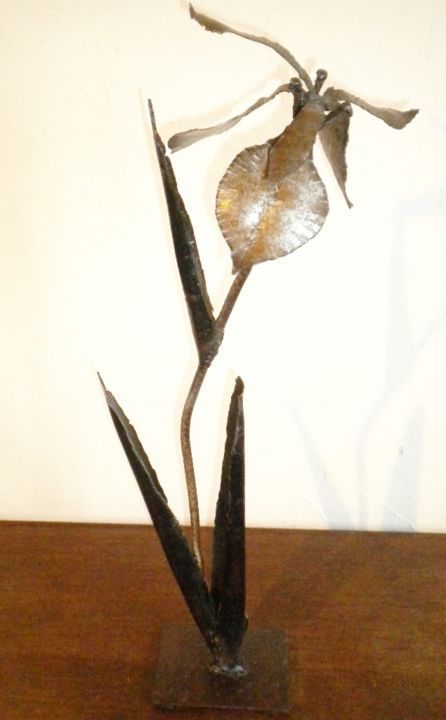 Skulptur mit dem Titel "Iris" von Agostinho Dacunha, Original-Kunstwerk, Edelstahl