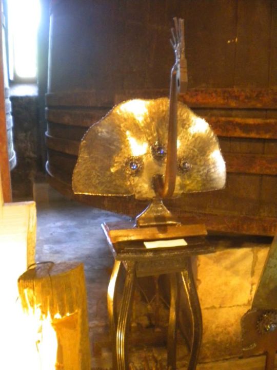 Sculptuur getiteld "Petit Pan" door Agostinho Dacunha, Origineel Kunstwerk, Metalen