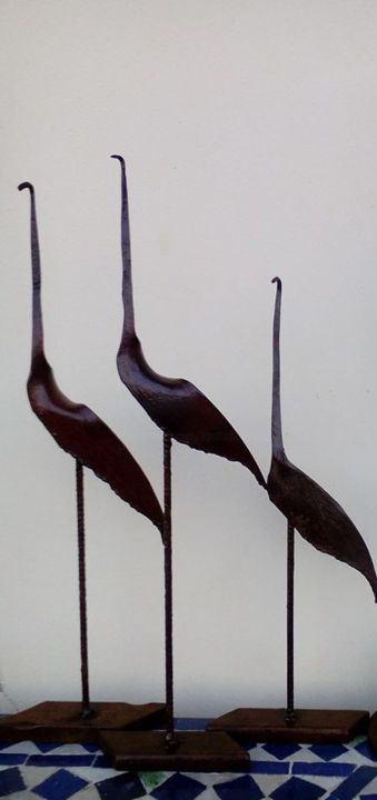 Sculpture titled "Manche de faucille" by Agostinho Dacunha, Original Artwork, Metals