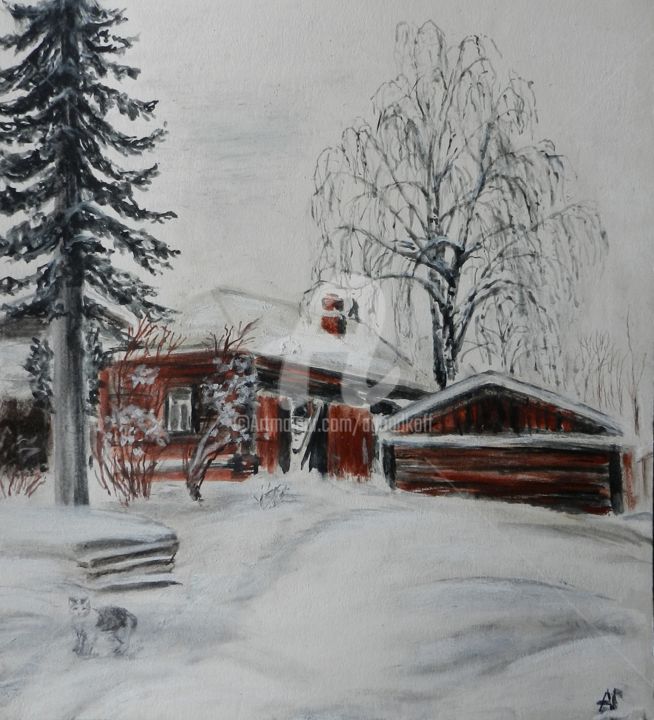 Рисунок под названием "Январь 2021" - Андрей Гудков, Подлинное произведение искусства, Пастель