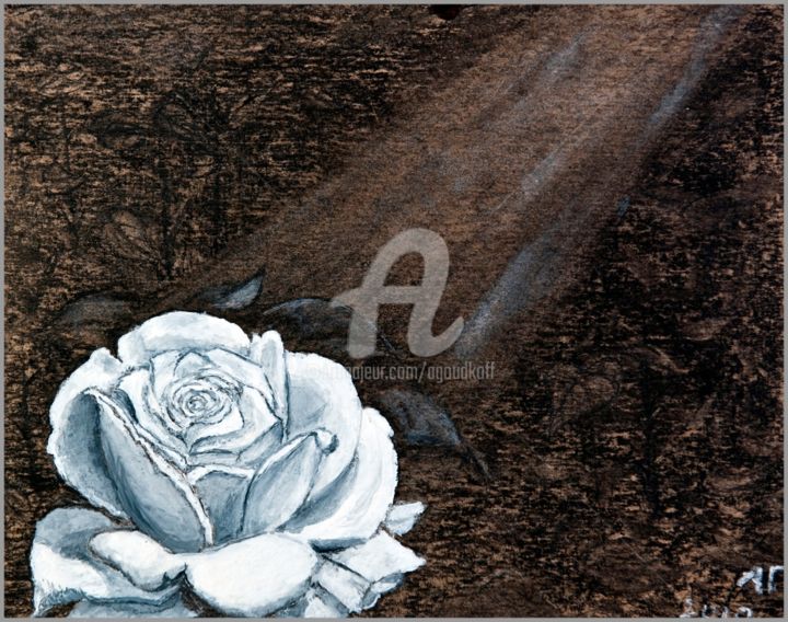 Картина под названием "Белая Роза" - Андрей Гудков, Подлинное произведение искусства, Другой