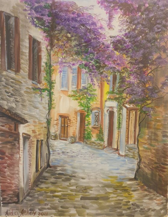 Painting titled "Provence" by Alla Hryshchuk (Aida Allay), Original Artwork, Acrylic