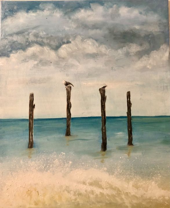 Painting titled "Aruba" by Julia Csefalvay, Original Artwork, Oil