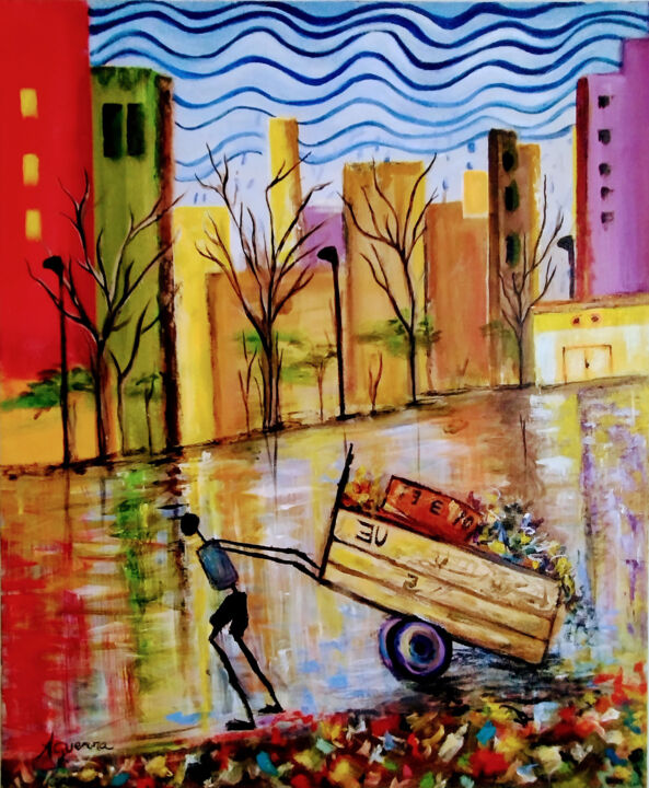 Pintura intitulada "Saneamento ,residuo…" por Aguerra, Obras de arte originais, Acrílico