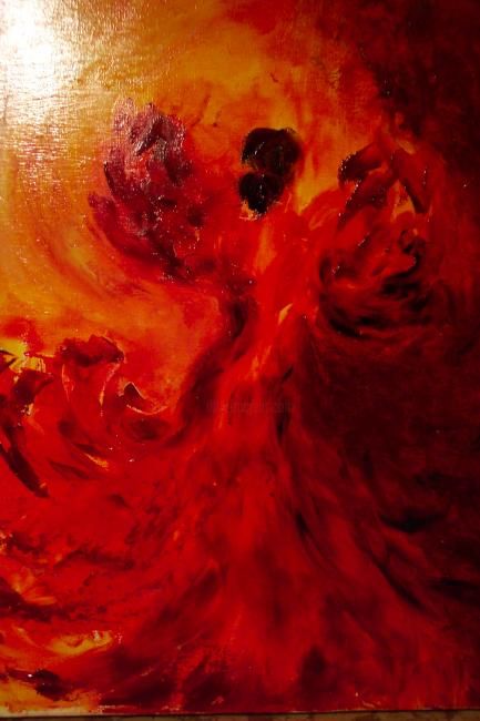 Painting titled "Flamenco" by Pascale Aguettaz Bellanger, Original Artwork