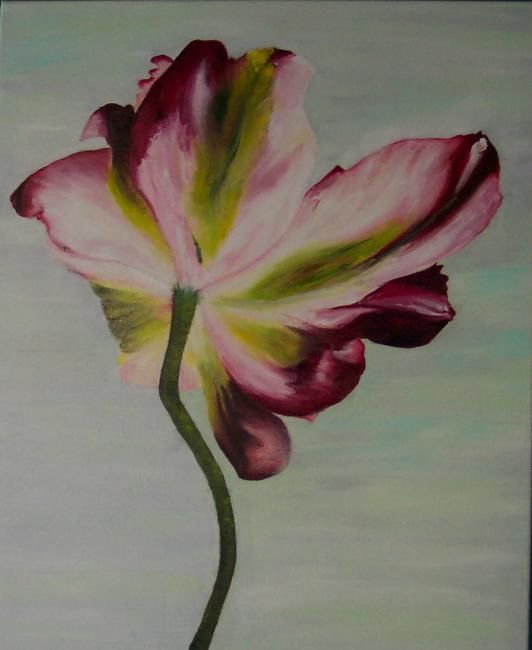 Pintura titulada "tulipe" por Pascale Aguettaz Bellanger, Obra de arte original