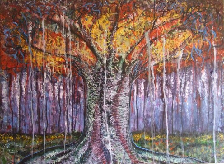 Pintura titulada "De la serie árboles" por Emir Aguilar, Obra de arte original, Acrílico