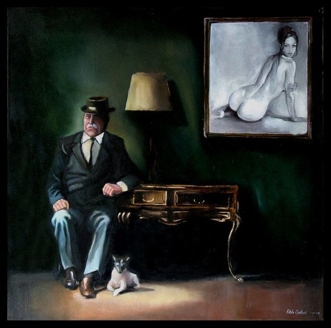 Painting titled "El sueño del retrato" by Ariel Gulluni, Original Artwork