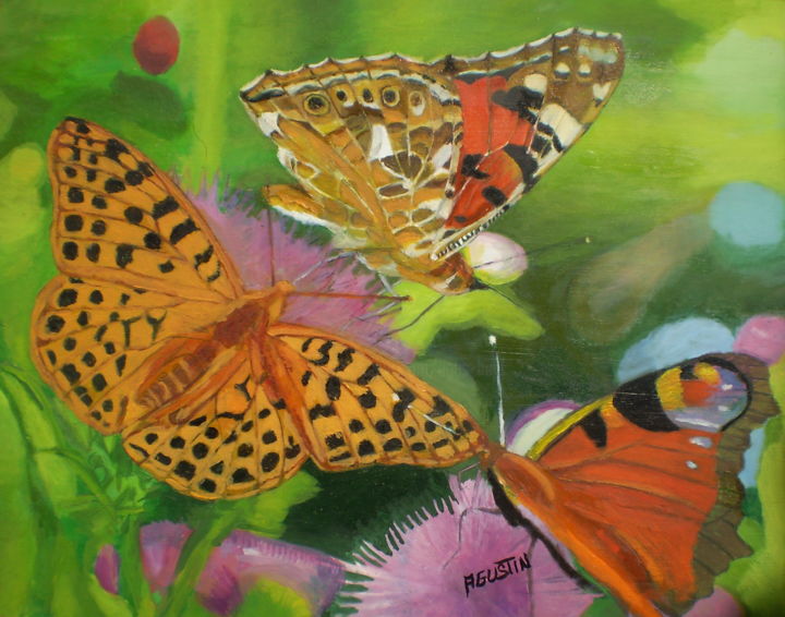 Pintura titulada "serie-mariposa-a1.j…" por Agustin, Obra de arte original, Oleo