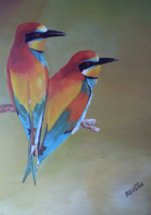 Pintura titulada "serie-pajaros-b1.jpg" por Agustin, Obra de arte original, Oleo