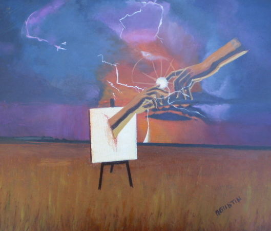 Pintura titulada "rayo-de-energia.jpg" por Agustin, Obra de arte original, Oleo