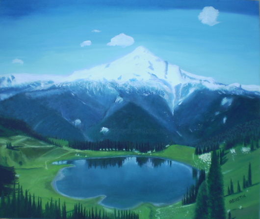 Pintura titulada "montana-nevada.jpg" por Agustin, Obra de arte original, Oleo