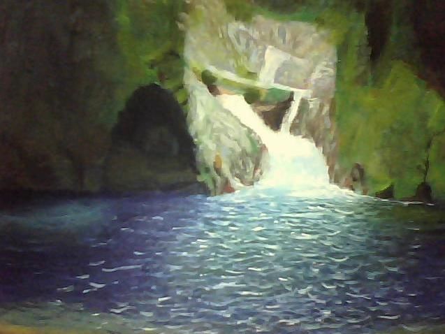 Pintura titulada "la-cascada.jpg" por Agustin, Obra de arte original, Oleo