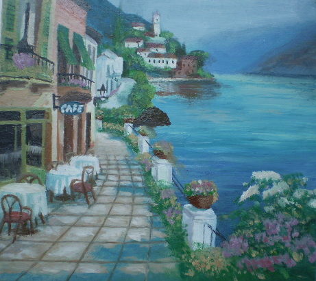 Pintura titulada "cafe-del-mar-1.jpg" por Agustin, Obra de arte original, Oleo