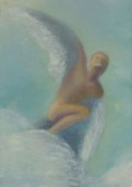 Schilderij getiteld "mi-angel.jpg" door Agustin, Origineel Kunstwerk, Olie