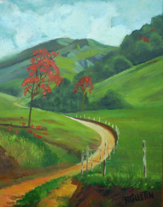 Pintura titulada "camino-al-monte.jpg" por Agustin, Obra de arte original, Oleo