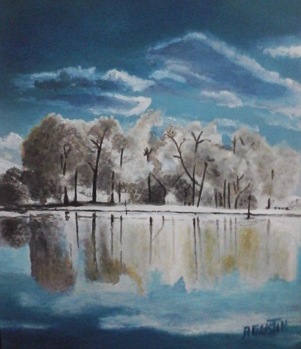 Pintura titulada "lago-blanco.jpg" por Agustin, Obra de arte original, Oleo