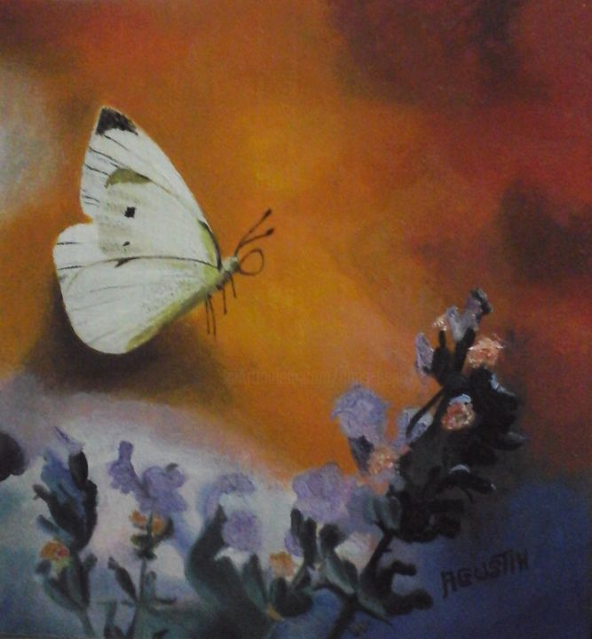 Painting titled "serie-mariposa-a18.…" by Agustin, Original Artwork, Oil