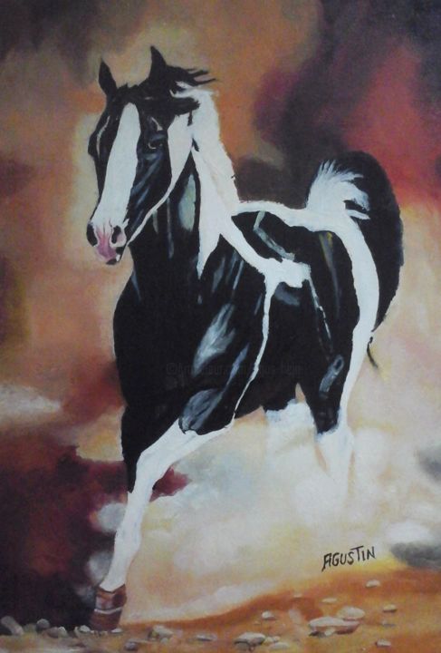 Painting titled "CABALLO A16" by Agustin, Original Artwork, Oil