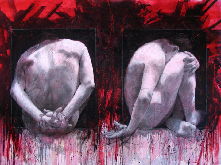 Painting titled "rojo200x150cm-jpgwe…" by Agustin Rojas Baca, Original Artwork