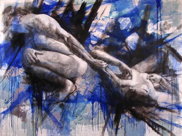 Painting titled "azul-200x150cm-jpgw…" by Agustin Rojas Baca, Original Artwork