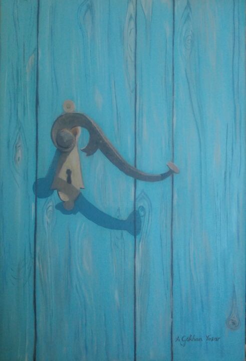 Картина под названием "The Door" - A.Gökhan Yaşar, Подлинное произведение искусства, Масло Установлен на Деревянная рама для…