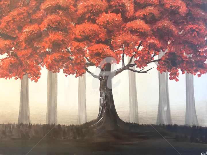 Painting titled "the tree of life" by Aisha Haider, Original Artwork, Acrylic