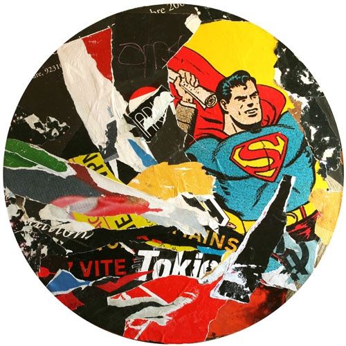 Malerei mit dem Titel "Superman" von Ahem, Original-Kunstwerk, Öl