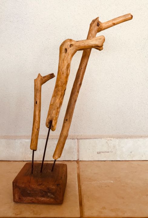 Sculpture titled "Cavalo marinho" by Famre 5, Original Artwork, Wood