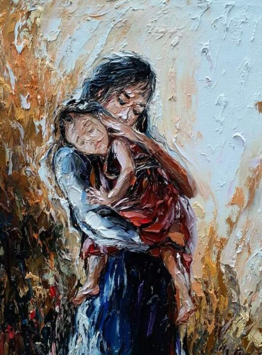 Painting titled "Affection" by Ahmad Ahid, Original Artwork, Oil