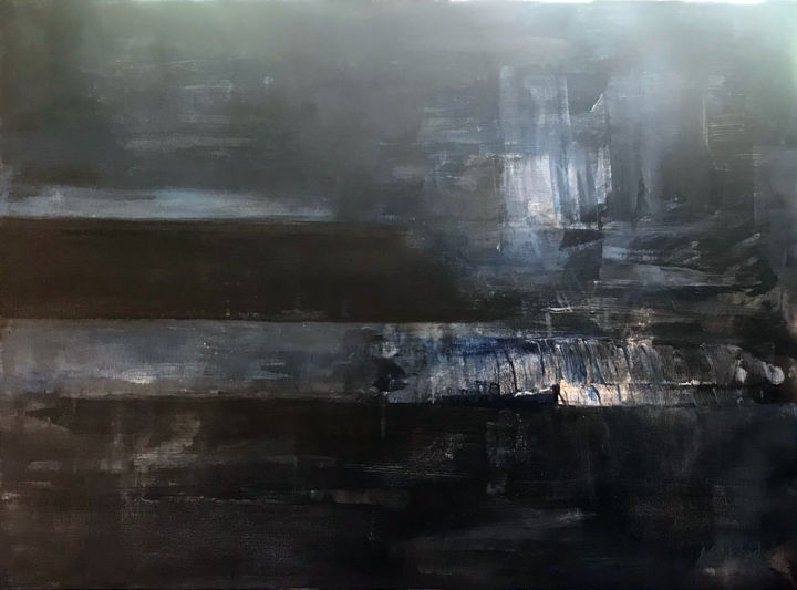 Painting titled "Night Sail - Origin…" by Ahmed Barrada, Original Art, Acrylic