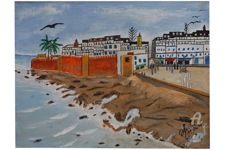 Malerei mit dem Titel "presqu'île.jpg" von Ahmed Fertat, Original-Kunstwerk, Öl