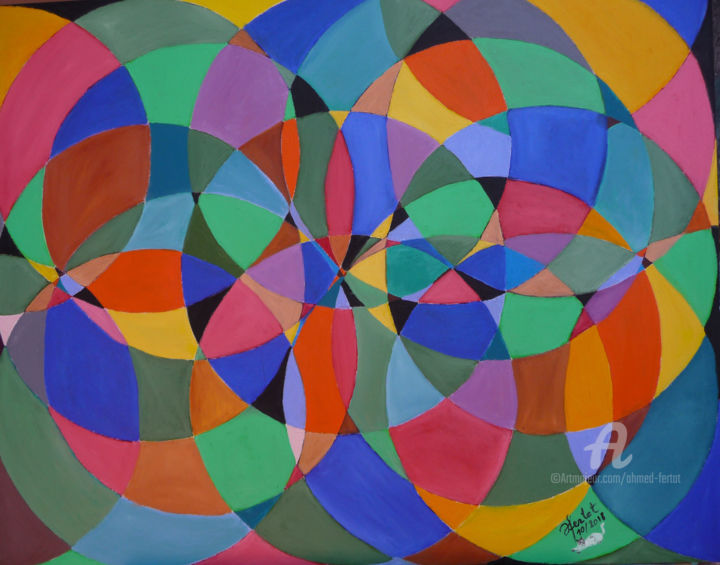 Painting titled "deco-ballons.jpg" by Ahmed Fertat, Original Artwork, Oil