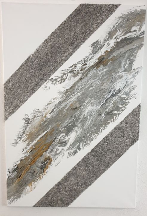 Painting titled "Gold Vein" by Ahmed Handanovic, Original Art, Acrylic
